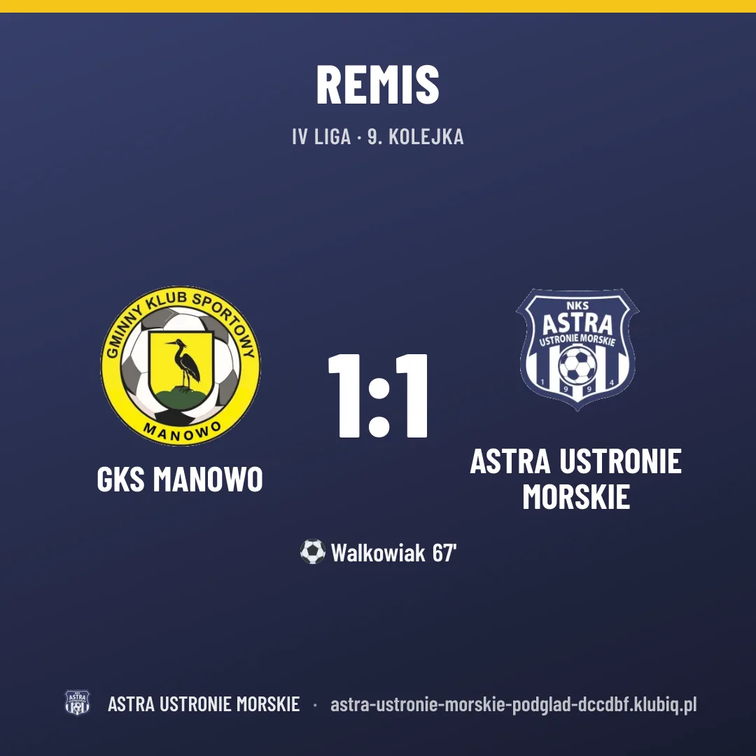 GKS Manowo 1:1 Astra Ustronie Morskie