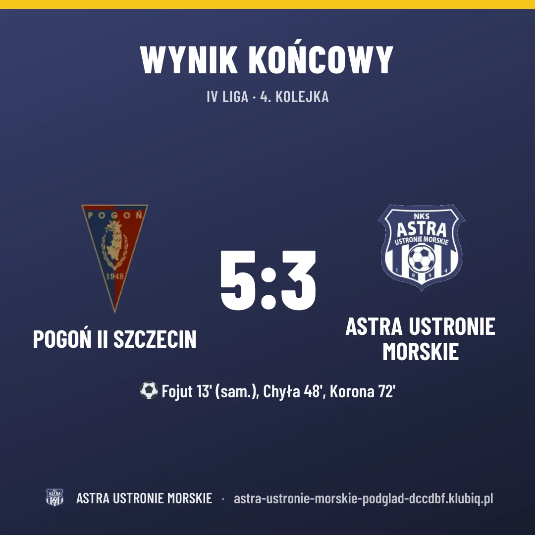 Pogoń II Szczecin  5:3 Astra Ustronie Morskie